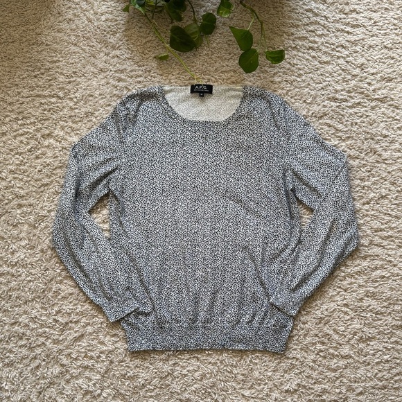 A.P.C Printed Knit printed lightweight sweater size M - Picture 1 of 5
